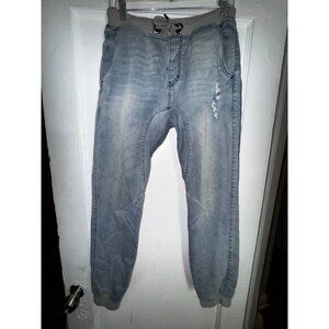 Track Denim Jogger Pants Size 30 Light Blue Jeans Casual Sweats Trendy City Cute